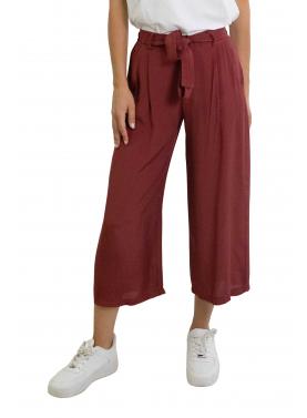 Pantalone cropped in viscosa con fascia  "Iris"
